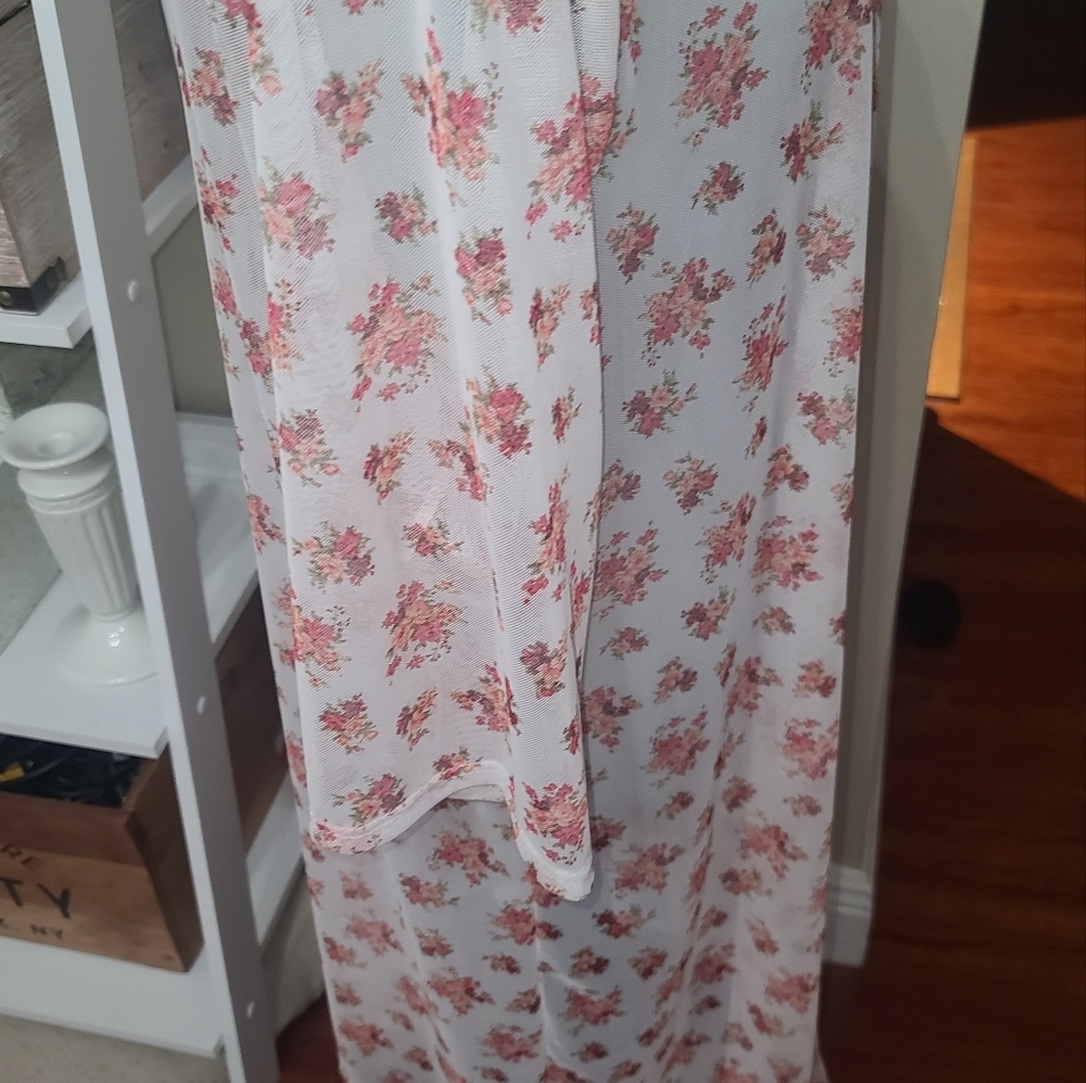 PLUS, Kimono Cover Up FEMININE Vintage look. NEW. LONG.  3XL shabby chic - Picture 3 of 8